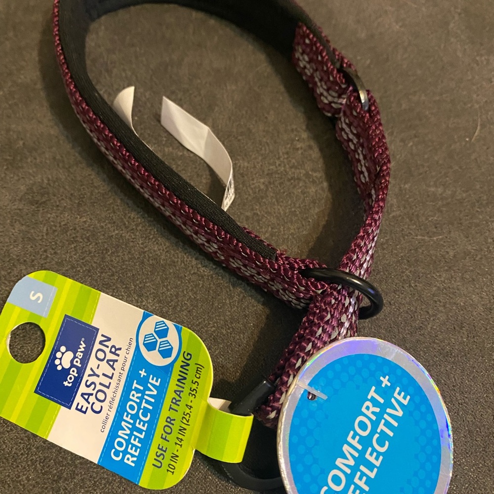 Purple Easy on dog collar size small